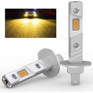 Mentol LED H1 3000K Lampu Kabus Cahaya Kuning Saiz Mini 1:1 Tidak Memerlukan Penyesuai EMC Tanpa Kip