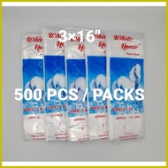 ◆ ◹ ◄ 3×16" PLASTIC SA YELLO, ICE PLASTIC BAG, ICE TUBIG, PLASTIC PACKAGING,1 REAM -1000 PCS