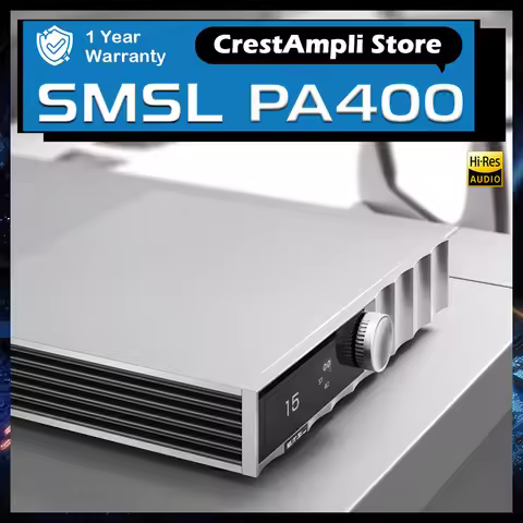 SMSL PA400 Gallium Nitride Power Amplifier PGA2311 Chip 500Wx2 XLR Mono Bridge RCA Stereo 0.003% THD