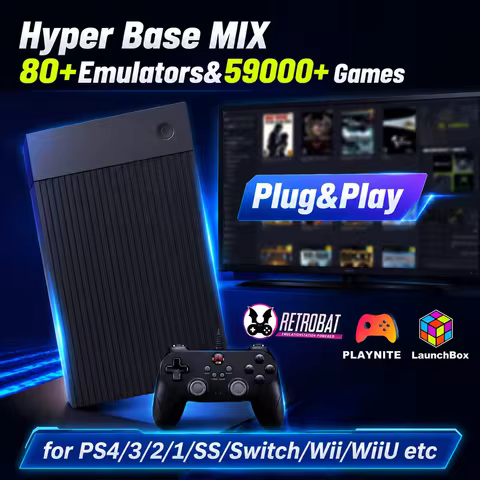 Hyper Base MIX 4T Retro HDD 59000+Games for Switch/PS4/PS3/PS2/WiiU Emulators Plug＆Play Game Console