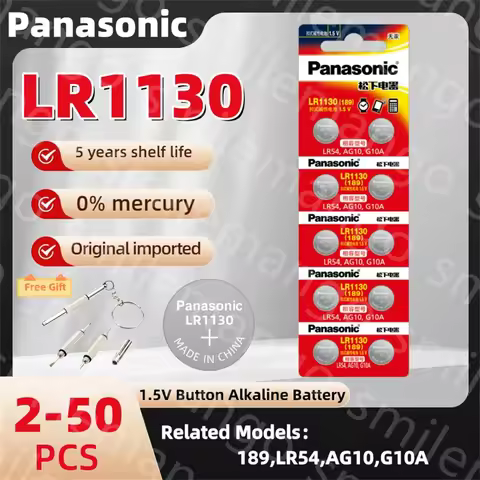 Original Panasonic LR1130 AG10 Battery 1.5V Long-Lasting Alkaline Button Cell Batteries for calculat