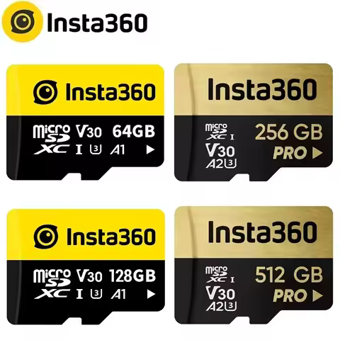 Insta360 MicroSD Memory Card for Insta 360 X4 X3 ONE X2 RS Micro SD 64GB, 128GB, 256G, 512G High Spe