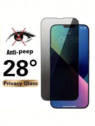1入組矽砂絲印隱私防窺強化玻璃手機屏幕保護貼，適用於iPhone 12/11 Pro Max/14/13 Xs/XR/X/7/8 Plus - 保護您的隱私!