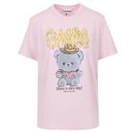 Pre-Order Ganni Bear Pattern T-Shirt Pink new with tag