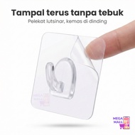 Transparent Wall Hook heavy duty hanger hook Strong Adhesive Kitchen Hooks Gantung Barang Kunci