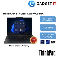 LENOVO THINKPAD E16 G3 21SR0055MA LAPTOP (CU7-225H,16GB,512GB SSD,16"WUXGA,ARC 140T GPU,WIN11 PRO)FR