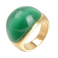 Wgk Nhẫn Thép Titan Opal Nhẫn Thép Không Gỉ Đá Nhân Tạo Hình Mắt Cho Nam Và Nữ Nhẫn Bền Màu