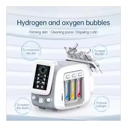 High Quality 6 in 1 Hydra Peeling Facial Deep Cleansing Pores H2O2 Small Bubble Water Dermabrasion H