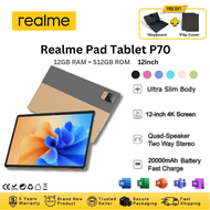 Realme 10inch /12inch Pad Tablet P70 Android 12.0 [12GB RAM 512GB ROM] Dual SIM 5G LTE Smart Tablet 