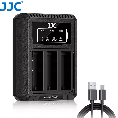 JJC DB-120 Battery Charger BJ-12 for Ricoh GR IV GRIV GR4 GR IV HDF GR IV Monochrome Camera Ricoh DB