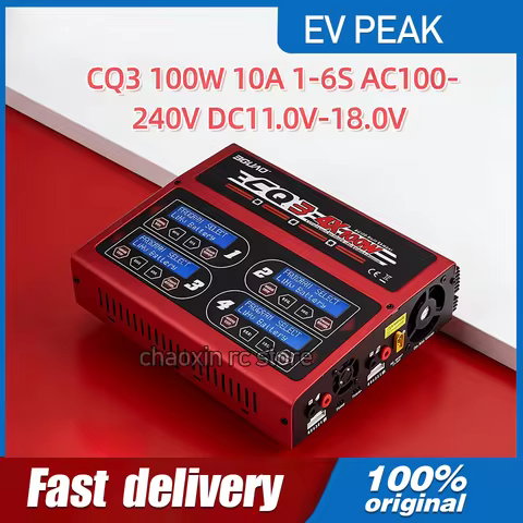 BGUAD CQ3 100W 10A 1-6S AC100-240V DC11.0V-18.0V Balance Charger With JST_XH Adapter Board for LiPo 