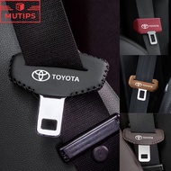 Toyota Car Seat Belt Insert Protector Cover Leather Safety Buckle Anti Scratch Wear Decoration For Avanza Innova Alphard Altis Camry bZ4X RAV4 Harrier Veloz Fortuner Accessories