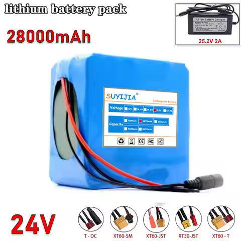New 6S6P 24V 25.2V 28AH Battery 18650 Lithium Ion Battery PCB Backup Power Supply + 24V (25.2V) 2A B