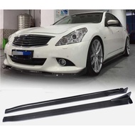For Infiniti G37 Sedan 2009-2013 Carbon Fiber Side Skirts Door Rocker Panels Extension Lip