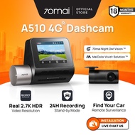70mai A510 Dash Cam Dual Vision Car Recorder with GPS ADAS Add-On 4G Hardwire Kits