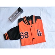 Varsity Baseball Jacket/Men's and Women's Baseball Jacket || Orange - Black Varsity Jacket
