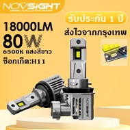 ไฟหน้ารถยนต์ Novsight N66 LED 18000LM 80W 6500K แสงสีขาว ปลั๊กแอนด์เพลย์ H4 H11 HB3 / 9005 HB4 / 900