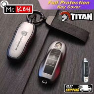 【Mr.Key】Titanium Gray Key Cover For Porsche Macan 718 Cayenne Panamera 911 key chain key shell key c