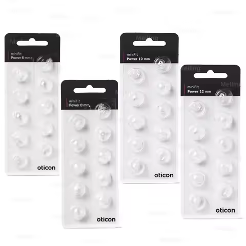 Oticon Hearing aid Pack of 10pcs oction miniFit Power 6mm 8mm 10mm 12mm Ear Tip Double Dome for Otic