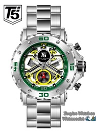 Empirewatches  Jam Tangan T5 H3954G 3954 H3954 Pria Cowok Analog Chrono dan Tanggal Aktif Rantai Sta