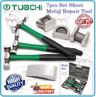 HEAVY DUTY TUOCHI 7PCS sheet metal hammer set Panel Marget CAR BODY auto fender repair kereta body f