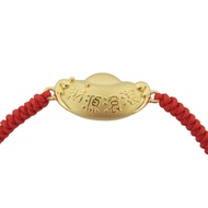 CHOW TAI FOOK 999 Pure Gold Charm with Red Bracelet Cord - Ingot R33526