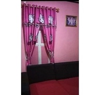 Hello Kitty Pink Blackout Curtains 18 rings 9 waves