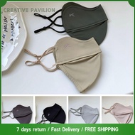 CREATIVE PAVILION Washable Bowknot Sun Protection Face Nylon Face Cover Reusable UV Face Shield Trendy Solid Color Sunscreen Running Riding