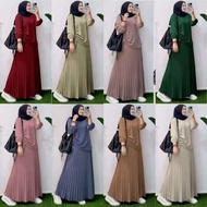 BIHUWANG Fashion Plus Size Women Elegant Abaya Plain Long Sleeve Muslim Casual Terno Skirt Abaya Plu