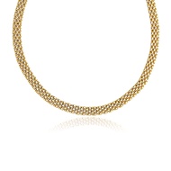 Nathalias NY สร้อยคอทองคำแท้ 14K ลายแพนเธอร์แถวคู่ 17นิ้ว Panther Link Necklace (pre-order ทัก chat