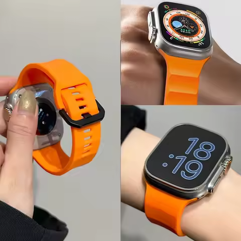 Ultra 2 49mm Sport Silicone Strap For Apple Watch Band 46mm 45mm 44 42mm Watchband Bracelet Correa F