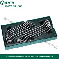 SATA 09905 10PCS FULL POLISH BOX END WRENCH TRAY SET / SPANNER SET / 6X7MM 8X10MM 10X12MM 11X13MM 12