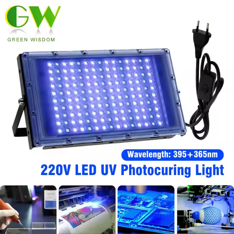 220V UV GEL Curing Lamps 395nm 365nm LED Curing Lights for Circuit Board Repair Shadowless Glue Epox