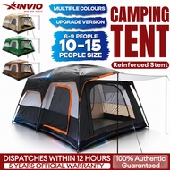 khemah Camping Tent 6–15 Person Tent with Reinforced Frame Waterproof & Sunproof Fabric Excellent Ve