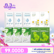 PSK Combo 10 Mask: Mặt Nạ PSK Phục Hồi + Mặt Nạ Jkosmec Trà Xanh + Mặt Nạ Nature Republic Hoa Cúc + 