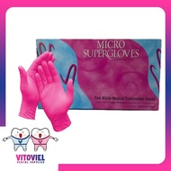 Pure Nitrile PINK Gloves Microsupergloves 100pcs