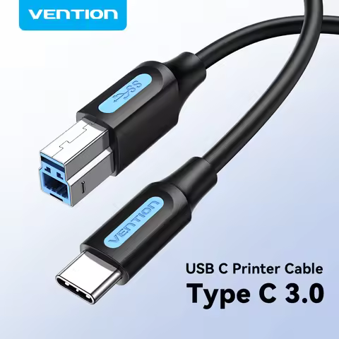 Vention USB Printer Cable USB Type-C to USB Type B 3.0 Cable for MacBook Pro/Air HP Canon Dell Type 
