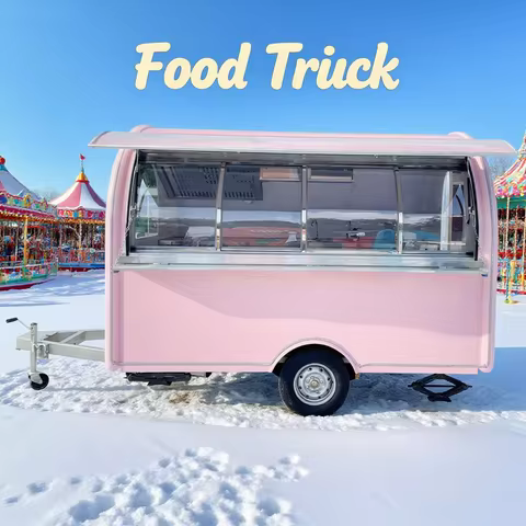 United State Food Truck with Full Kitchen BBQ Pizza Trucks Concession Bbq Food Trailer with Porch Fu