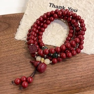 上新转运然原矿多圈紫金手链朱砂男女手串108佛珠本命年转运5.4 New arrivals: Natural ore multi-loop purple gold bracelet, cinnabar