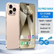 NEW Rai3-A16 Pro Max 4G/5G Smartphone 6.7-inch Full Screen Phone Memory 12GB +512GB Battery 8000mAh 