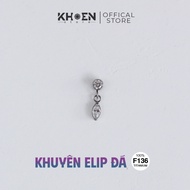 (1 Piece) Elliptical Stone Earrings - Titanium F136 - Earrings store