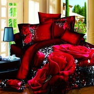 2/3pcs Duvet Cover Set, Red Rose Print Bedding Set, Soft Comfortable Duvet Cover, (1*Duvet Cover + 1