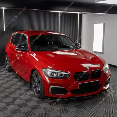 Fit For BMW 1 Series F20 F21 LCI M135i M140i 2015-2019 Car Front Bumper Lip Splitter ABS Gloss Black