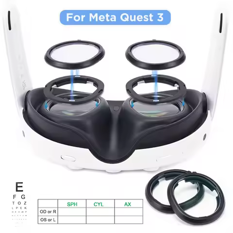 For Quest 3 Lens Myopia Anti-Blue Anti-Glare Glasses Magnetic Eyeglass Frame VR Prescription Lenses 