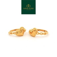 LOVE LUXE Gold Heart Love Chain 5D Hard Gold Ring | Emas 916/22K