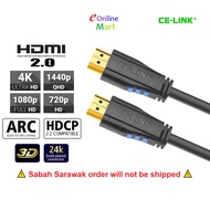 CE-LINK 4K HDMI 2.0 HDMI Cable Full HD 2K 4K UHD TV HDMI to HDMI Cable (ARC HDCP 2.2 3D)