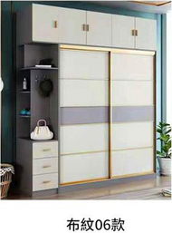 找得 - 輕奢玻璃門衣櫃推拉門現代簡約家用臥室櫃子北歐組合裝整體大衣櫥（布紋06款120CM單衣櫃 17047）