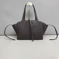 Celine big bag灰色牛皮荔枝紋蝙蝠包購物袋肩背包