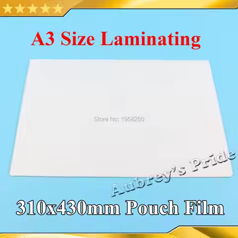 10 Sheets 50mic(mil) A3 Size 310x430mm PVC Clear Glossy 2Flap Laminating Pouch Film for Hot Laminato