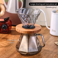 BINCOO ชุดหม้อที่กรองกาแฟที่ดริปกาแฟTeko Kopi Kaca กันหม้ออุณหภูมิสูงกันกาแฟสำหรับใช้ในครัวเรือนและส